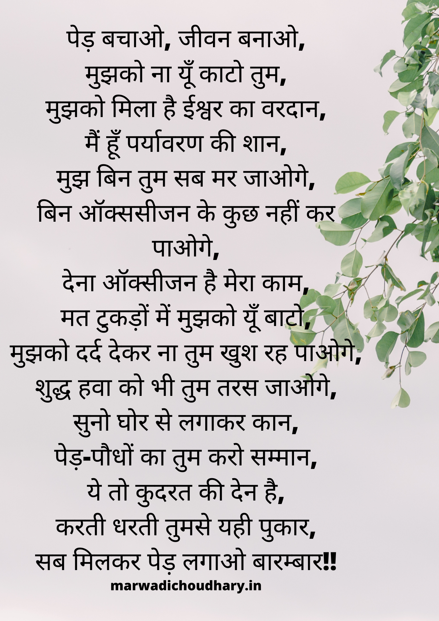 Poems On Save Trees